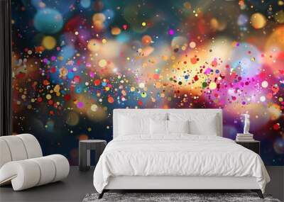 colorful background with lots of small dots of lights Wall mural