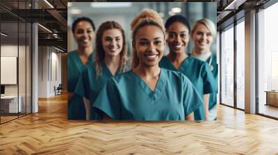 Group of health care workers, nurses and staff, generative ai. Wall mural