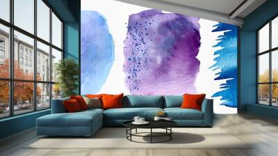 group of three different colors of paint on a white background Wall mural