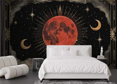 Tarot cards, fortune-telling esoteric concept Wall mural