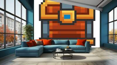 Pixel Art Treasure Chest Icon   Retro Gaming and Adventure Design Wall mural