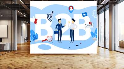 B2B concept. Business to business way of communication Wall mural