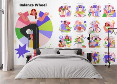 Balance Wheel. Flat Vector Illustration Wall mural