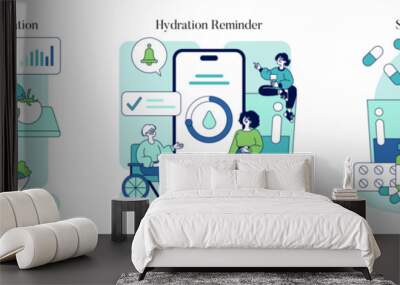 Biohacking. Flat Vector Illustration Wall mural