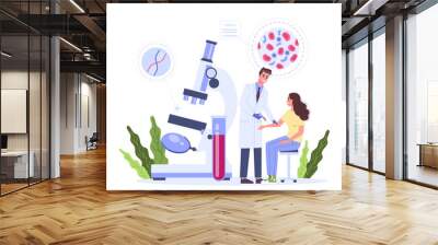 Blood test in clinic concept. Medical equipment for test. Wall mural