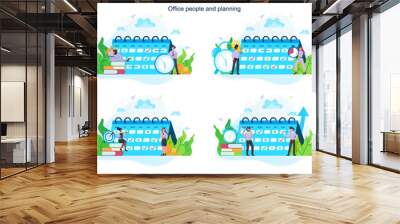 Businees people do planning concept set. Idea of business plan Wall mural