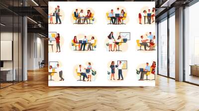 Business people group set on their workplace. Wall mural