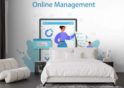 Business top management online service or platform. Successful strategy Wall mural