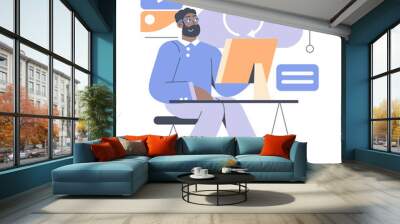 Businessman. Flat Vector Illustration Wall mural