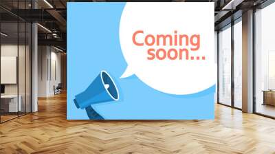 Coming soon message in a speech bubble. Creative web banner Wall mural