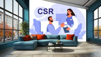 Corporate social responsibility. CSR, business take responsibility Wall mural