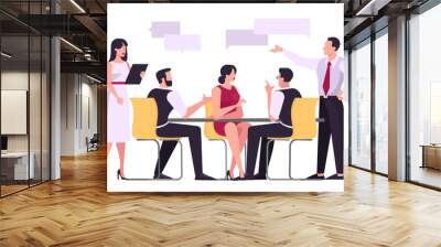 Discussion and brainstorming in team concept illustration Wall mural