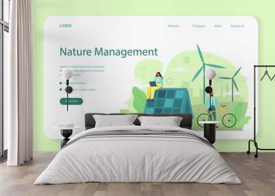 Ecology or eco friendly business web banner or landing page Wall mural