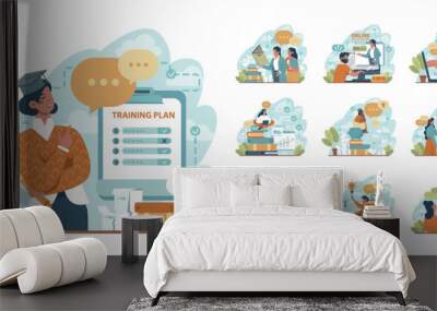 Education concept set. Multidisciplinary and lifelong studying, knowledge Wall mural