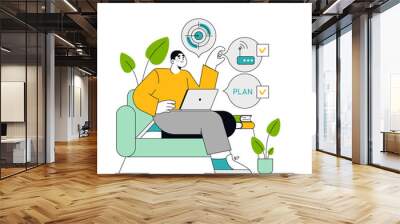 Employee Well-being concept. Vector illustration. Wall mural