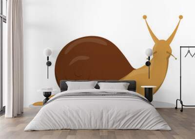 Garden brown snail. Idea of slow animal, creature. Wall mural