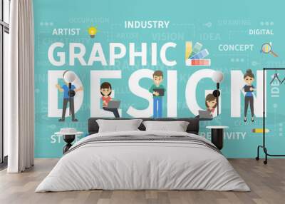 Graphic design concept. Wall mural