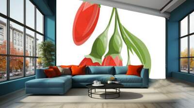 Isolated goji berries Wall mural