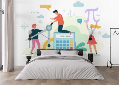 Math school subject. Learning mathematics, idea of education Wall mural