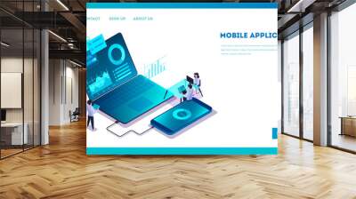 Mobile app development concept. Modern technology illsutration Wall mural