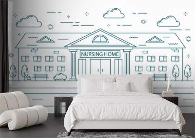 Nursing home building. Wall mural