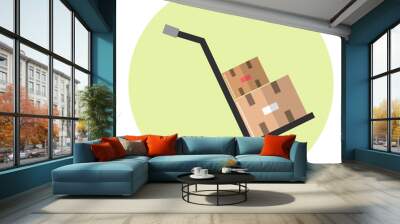 Parcel trolley icon. Wall mural