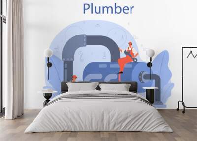 Plumber. Plumbing service, professional repair and cleaning Wall mural