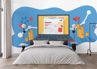 PPC pay per click advertising in the internet Wall mural