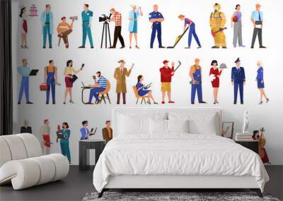 Profession set. Collection of occupation, male and female Wall mural