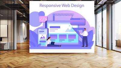 Responsive web design concept. Adaptive content presentation Wall mural