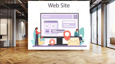 SEO optimizer online service or platform. Idea of search engine Wall mural