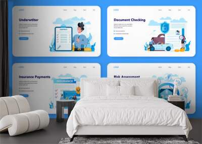 Underwriter web banner or landing page set. Business insurance Wall mural