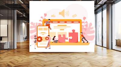 Website development concept. Web page programming and making interface Wall mural