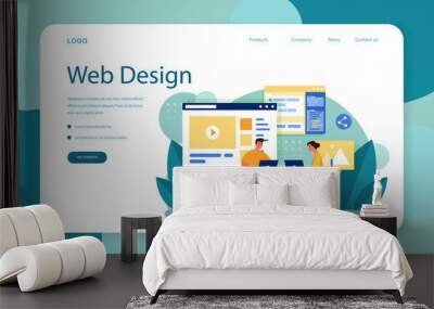 Website layout web banner or landing page. Web development Wall mural