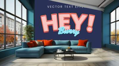 Cartoon style text effect design with editable text. Wall mural