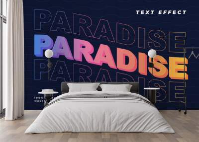 Paradise gradient text effect style with rainbow color Wall mural