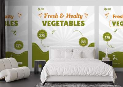 Vegetables social media promotion banner and social media design template
 Wall mural