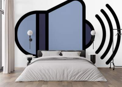 Audio speaker sound icon in outline flat design style Wall mural