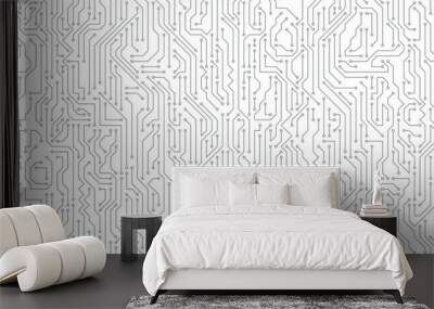 Circuit lines and seamless technological connections. Wall mural