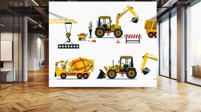 vehicle construction and equipment used in construction. Wall mural