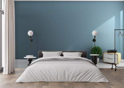 Blue room -Beautiful room, Empty room , Modern bright interior. 3D rendering Wall mural