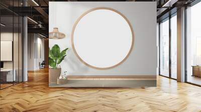 Circle window design on tropical room japanese interior design.3D rendering Wall mural