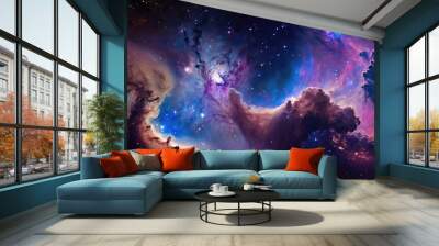 Beautiful travel in deep space and nebula made with generative ai Wall mural