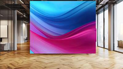 Abstract Background blue and pink color with Gaussian blur smooth and waves. concepts. Wall mural