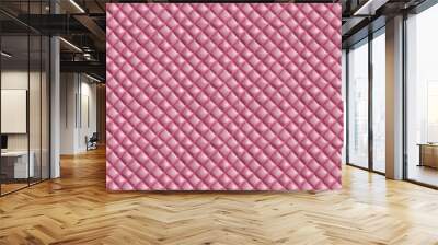 Seamless background in bright pink leather texture with button fastening. 단추가 박혀있는 밝은 핑크색 가죽 텍스쳐의 이음새 없는 배경지 Wall mural