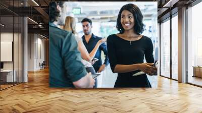 group of people having a business meeting in modern office space Wall mural