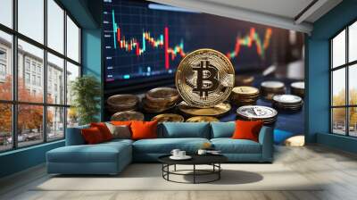 Bitcoin cryptocurrency crypto investing trading blockchain Wall mural