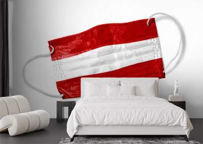 Face Mask with Austria Flag.jpg Wall mural