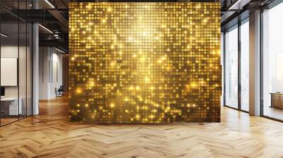 Abstract golden glitter background with bright sparkles Wall mural