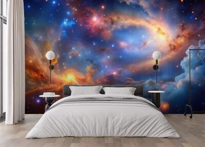 Breathtaking cosmic nebula with stars and swirling gases Wall mural